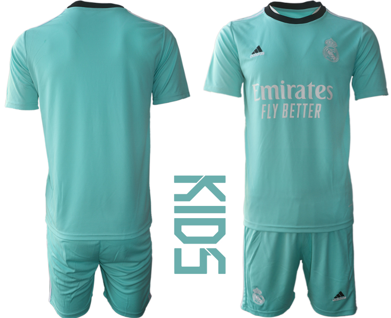 Youth 2021-2022 Club Real Madrid Second away blue blank Soccer Jersey